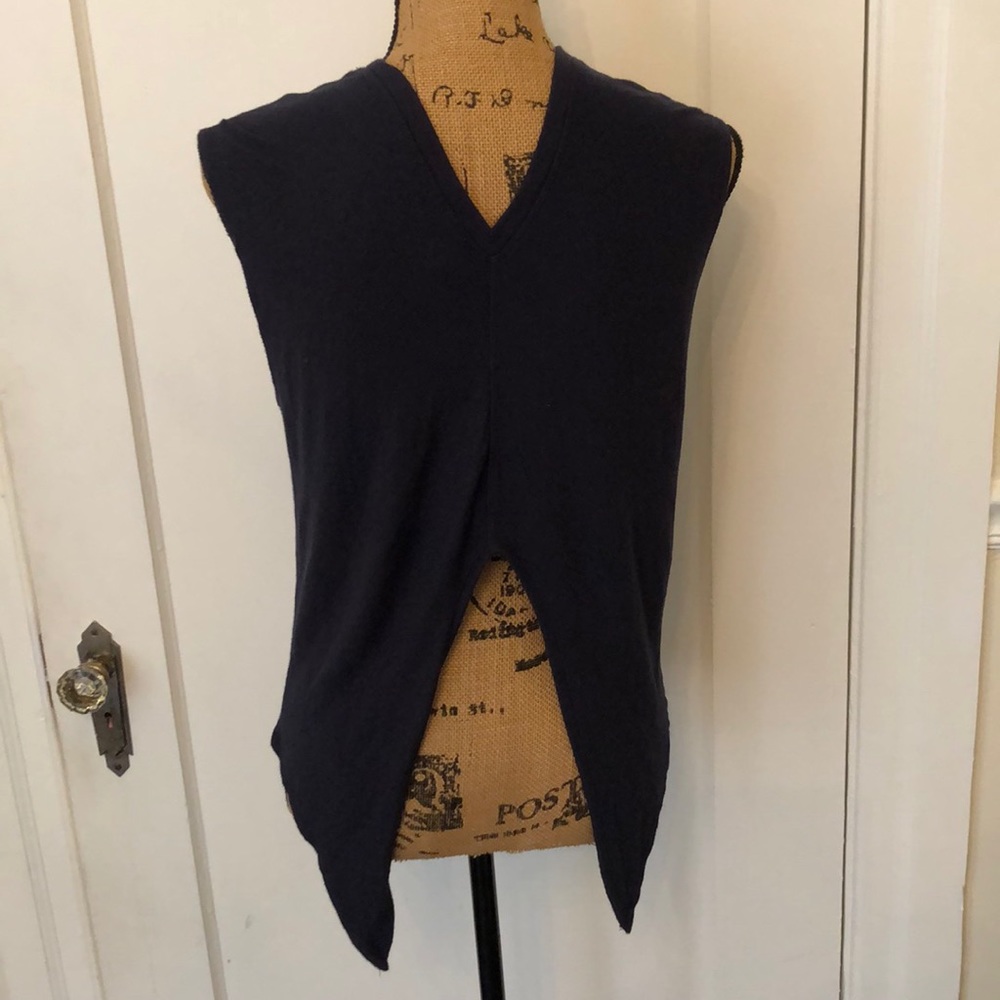 Hpathleta Navy Modal Split Back Top - image 3